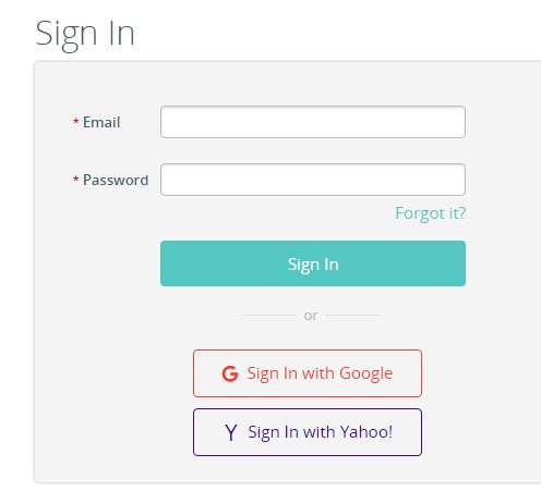 Screenshot of Wave Sign-in page