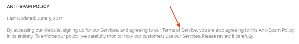 Fuel Cycle Anti-Spam Policy: Terms of Service reference