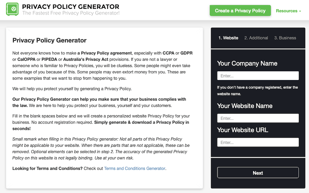Policy – Easily Create Privacy Policy