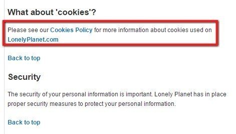 Lonely Planet: Cookies Policy Reference