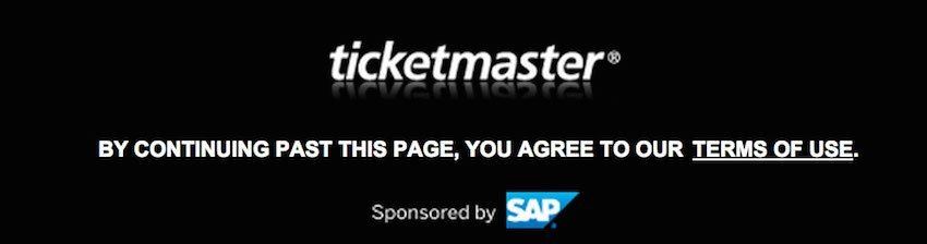 Ticketmaster Terms of Use in Footer