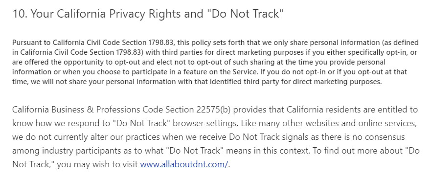 Pandora: Privacy Policy