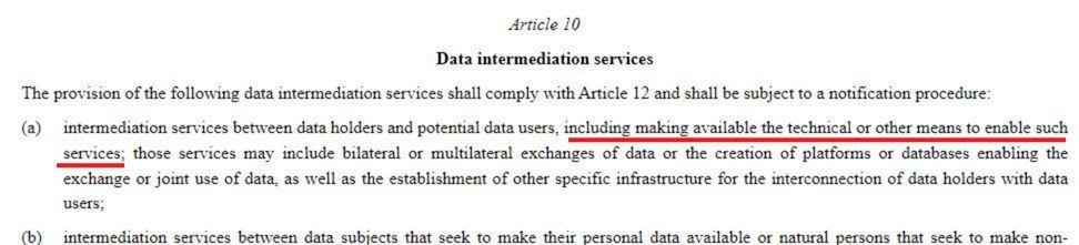 Eur LEX EU Data Governance Act Article 10