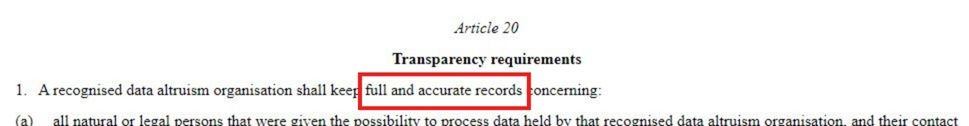 Eur LEX EU Data Governance Act Article 20