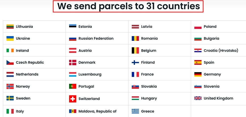 AEC Parcel Service Countries list