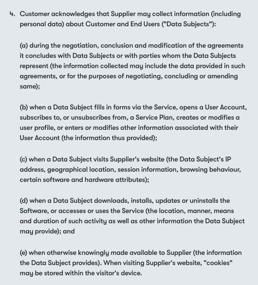 Toggl Privacy Policy: Data Collection Clause