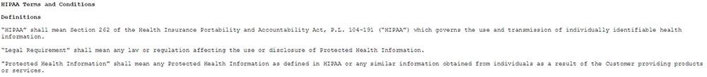 HIPAA reference in Med-IT Terms of Use