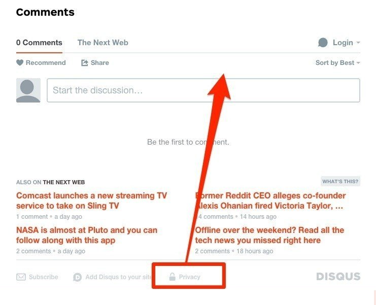Disqus on The Next Web Article