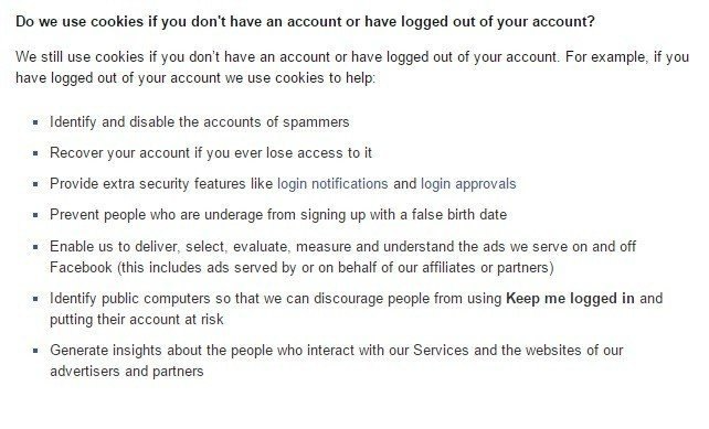Facebook: Do You Still Use Cookies, Not Logged-In