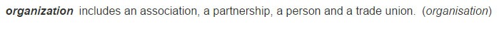 Definition of organization from PIPEDA