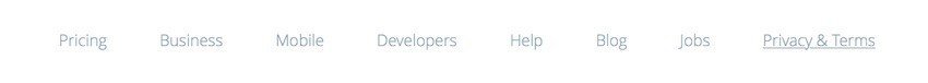 Dropbox Website Footer