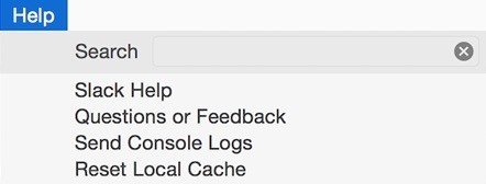 Slack OS X App Help Section