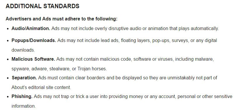 About Compatibility: Additional Standards section