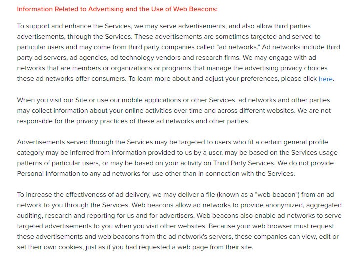 BuzzFeed Privacy Policy: Information about Advertising and Web Beacons