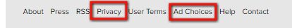 BuzzFeed footer: Links to Privacy and Ad Choices
