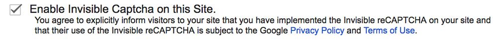 reCAPTCHA: Enable Invisible Captcha