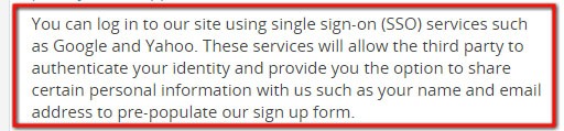 Wave Privacy Policy: You can login via SSO Services, such as Google or YahoO!