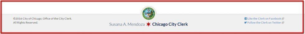Website footer of City of Chicago