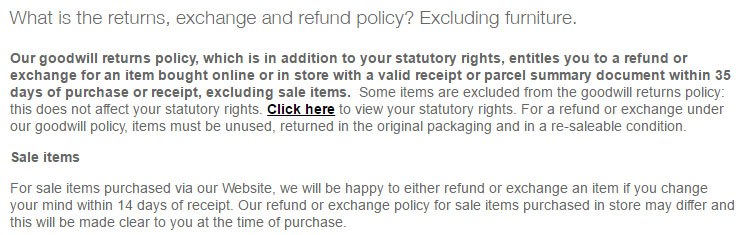 Marks & Spencer Return Policy FAQ