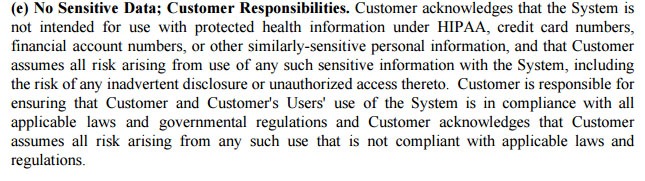 Axosoft: Customer Responsibilities clause in SaaS agreement