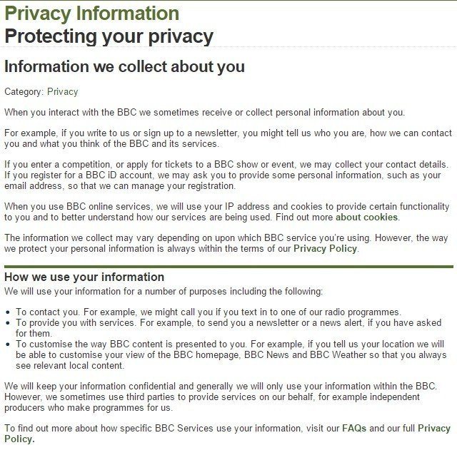 BBC: How we use your information