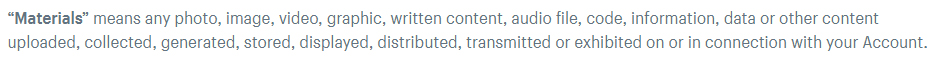 Shopify Acceptable Use Policy: Definition of Materials