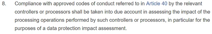 GDPR Info Article 35: Section 8 - Data Protection Impact Assessment