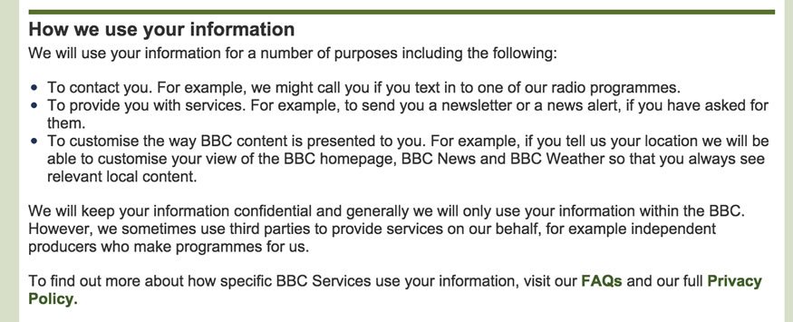 BBC: How We Use Your Information
