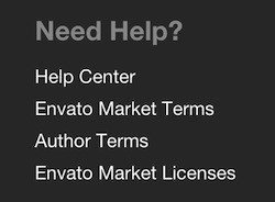 Envato Market Footer: Market Terms