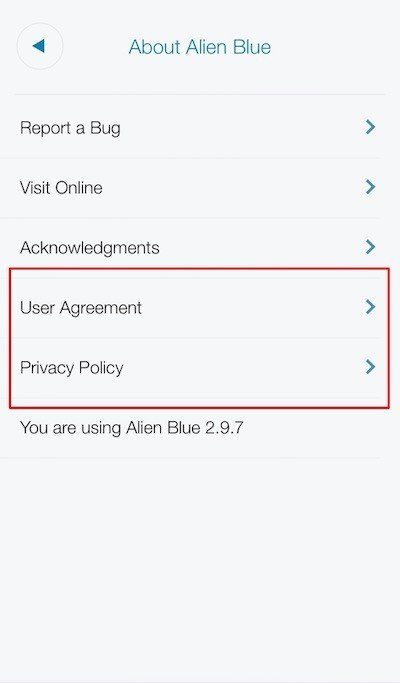 reddit app: Highlight legal agreements in About screen