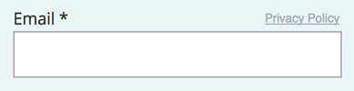 Generic email request form with Privacy Policy link